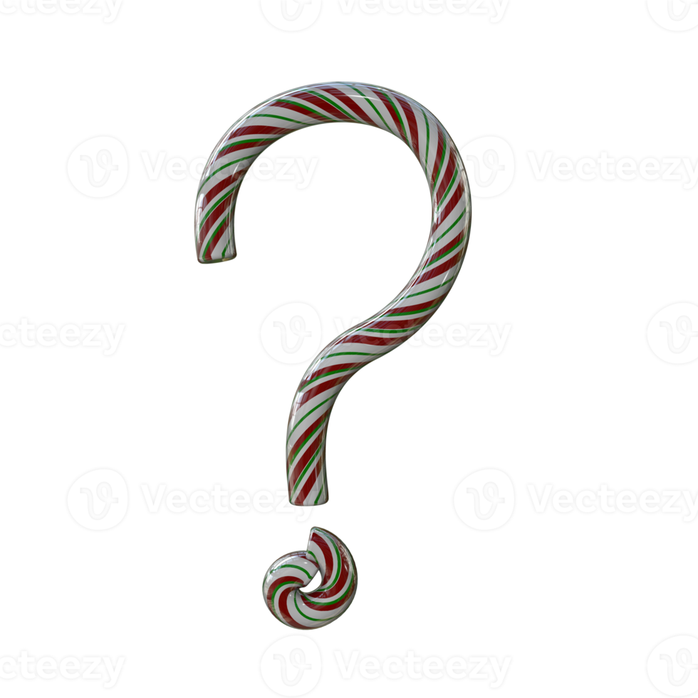 Glossy Candy Cane Text Typeface question mark png