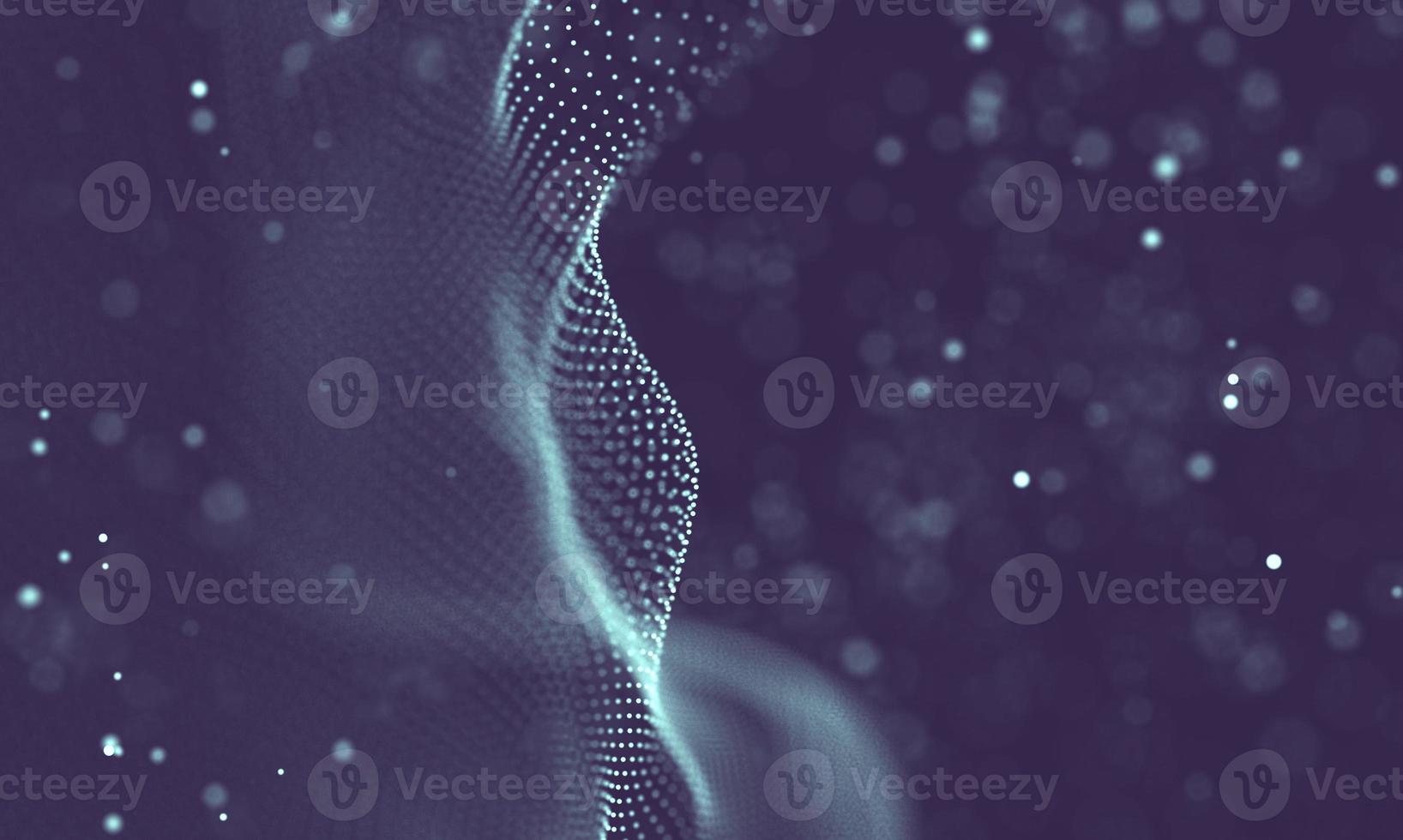 Data technology abstract futuristic illustration . Low poly shape with connecting dots and lines on dark background. 3D rendering . Big data visualization . photo
