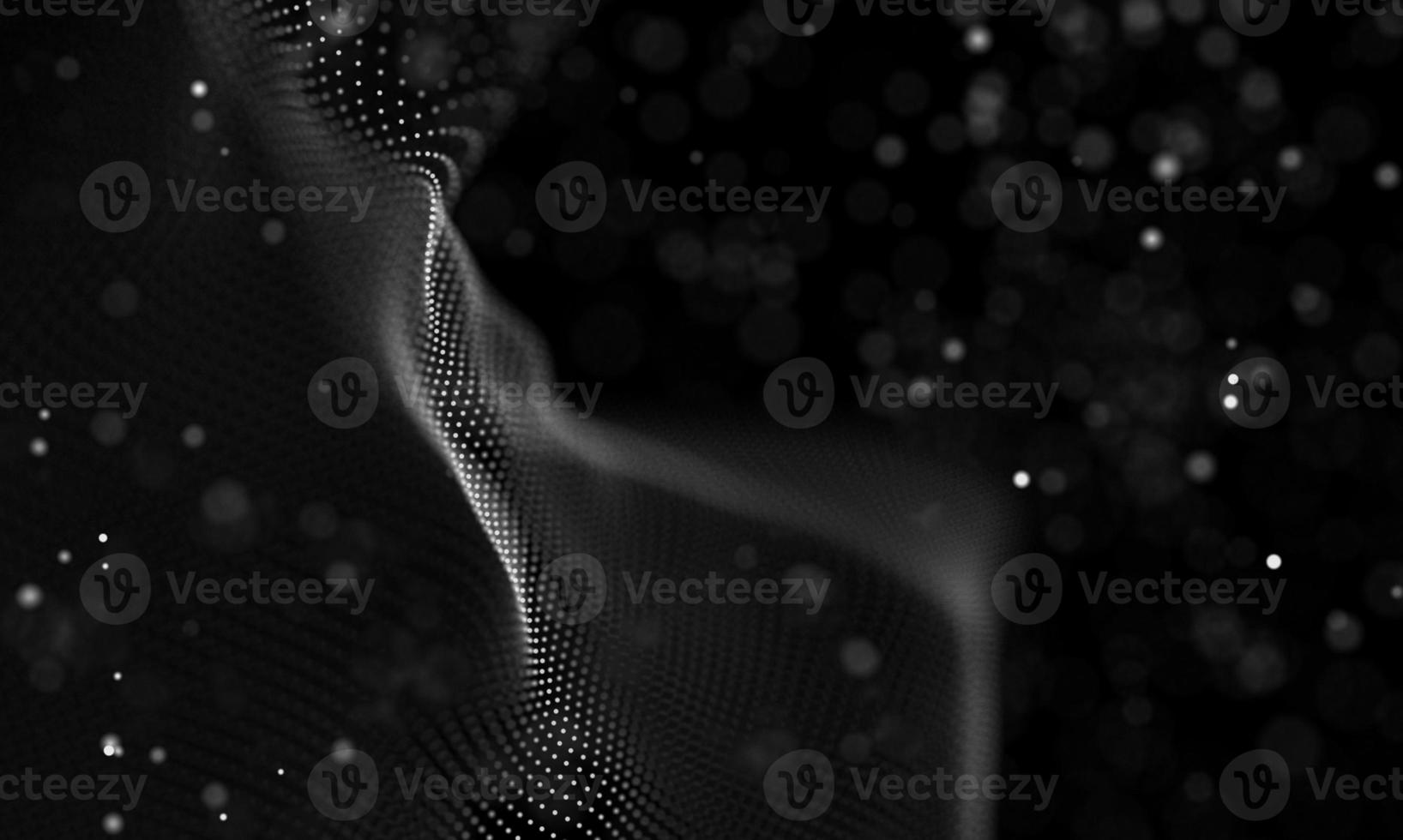 Data technology abstract futuristic illustration . Low poly shape with connecting dots and lines on dark background. 3D rendering . Big data visualization . photo