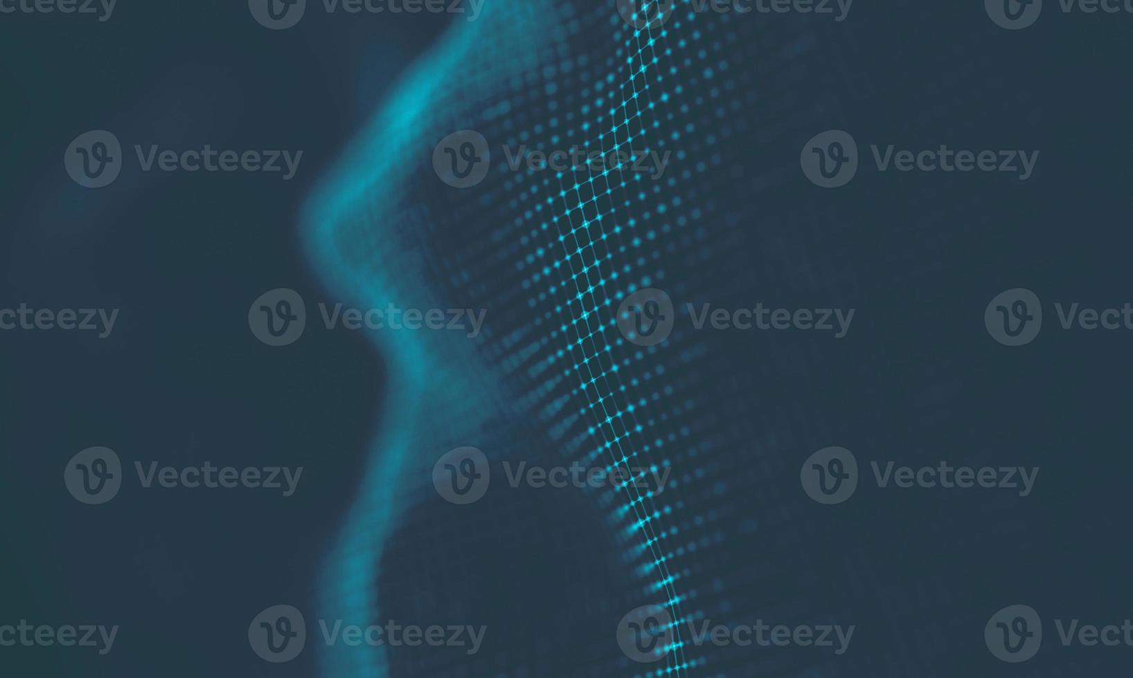Abstract Music background. Big Data Particle Flow Visualisation. Science infographic futuristic illustration. Sound wave. Sound visualization photo