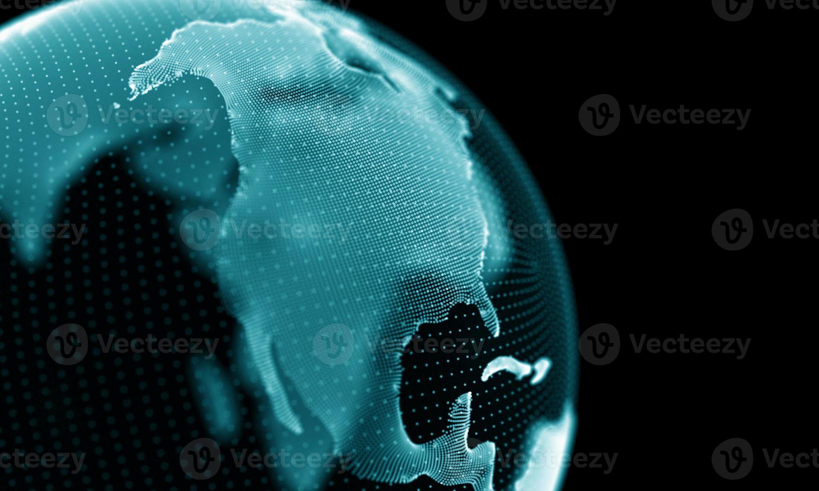 Digital globe 3d. Global world internet technology. Communication concept abstract background planet. Blue light connection design. Big data network modern map. Travel business photo