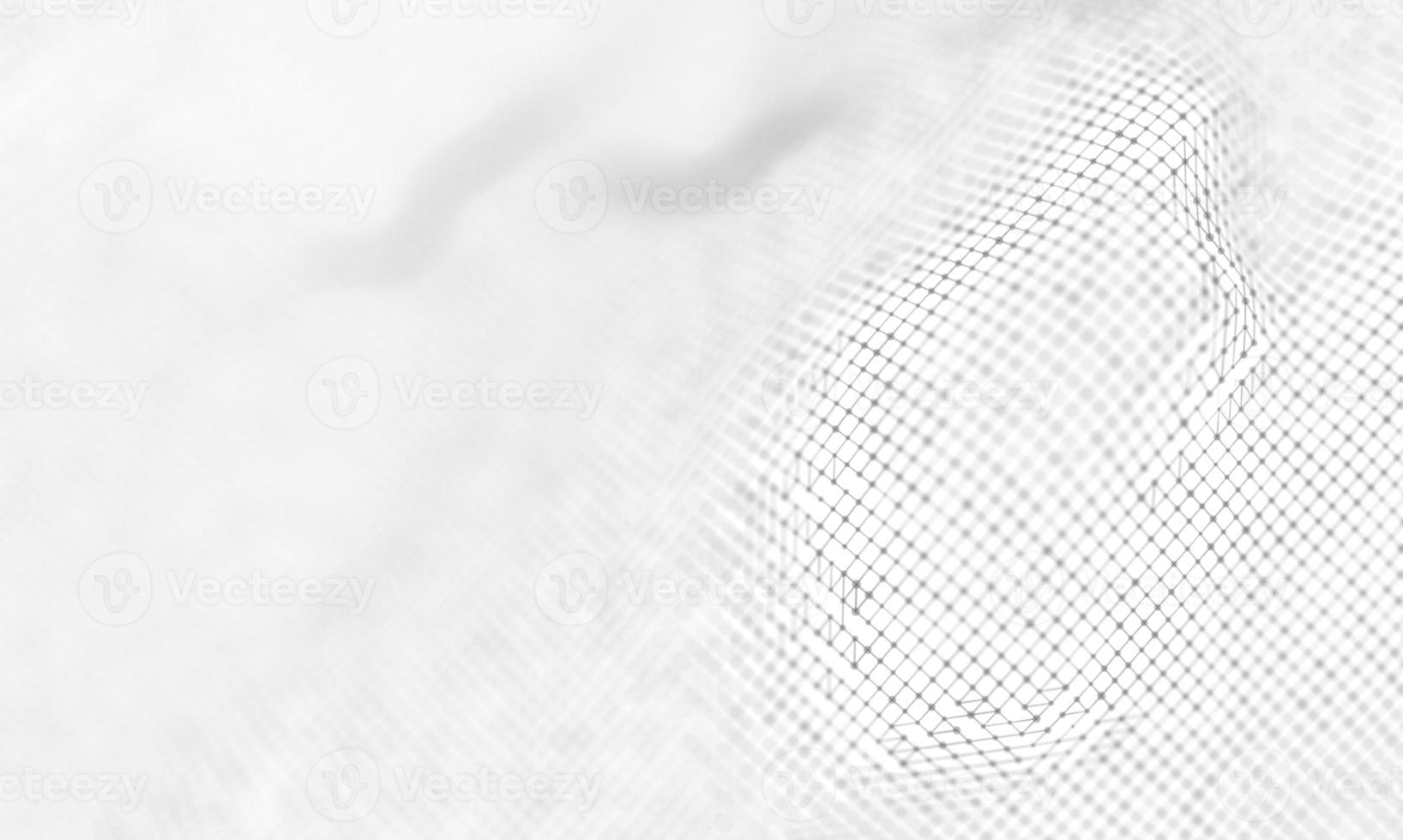 Abstract White Geometrical Background . Connection structure. Science background. Futuristic Technology HUD Element . onnecting dots and lines . Big data visualization and Business . photo