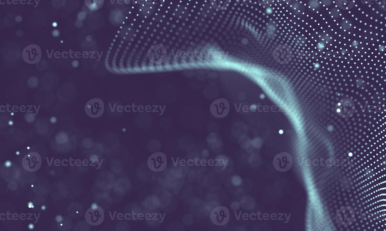 Data technology abstract futuristic illustration . Low poly shape with connecting dots and lines on dark background. 3D rendering . Big data visualization . photo