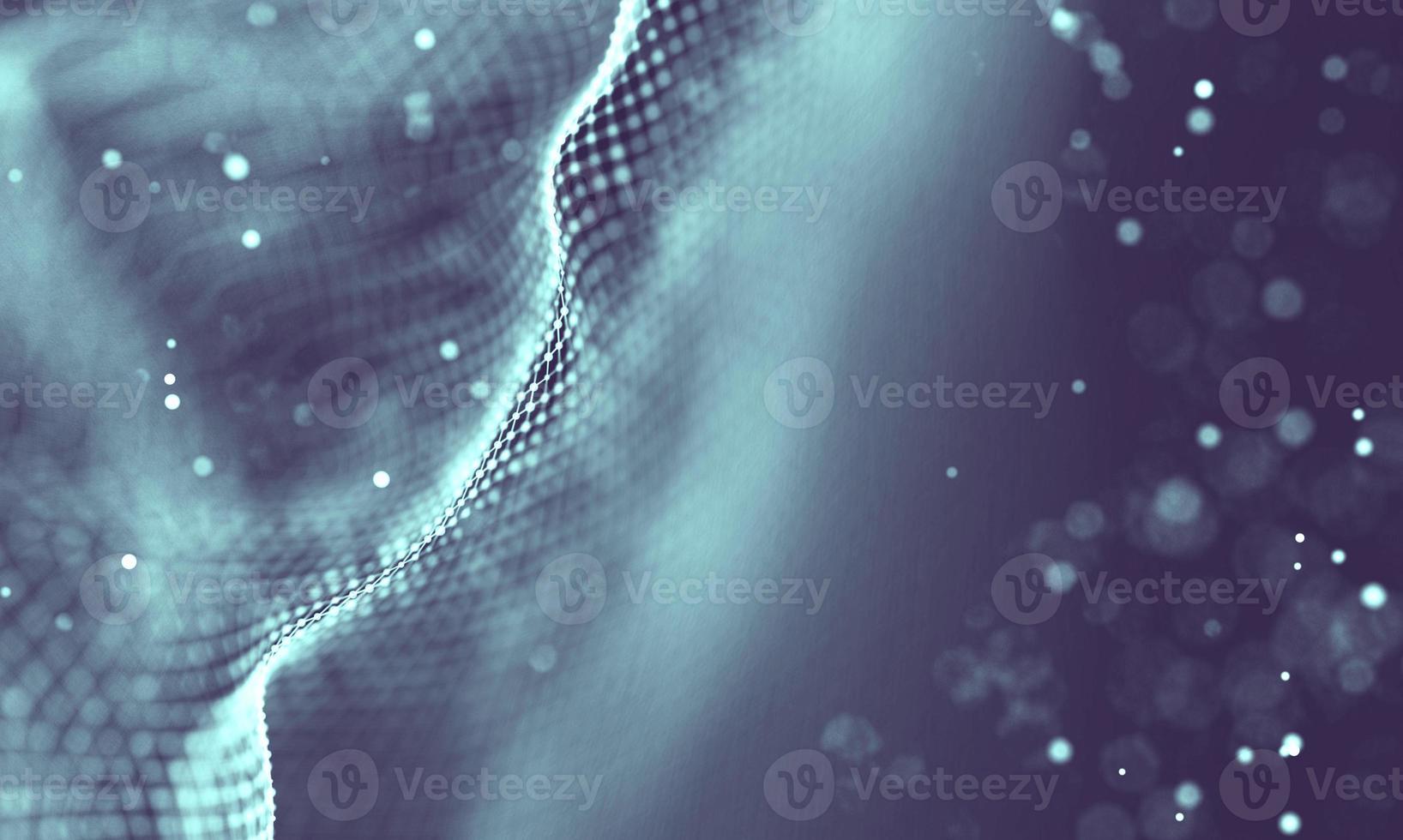 Data technology abstract futuristic illustration . Low poly shape with connecting dots and lines on dark background. 3D rendering . Big data visualization . photo