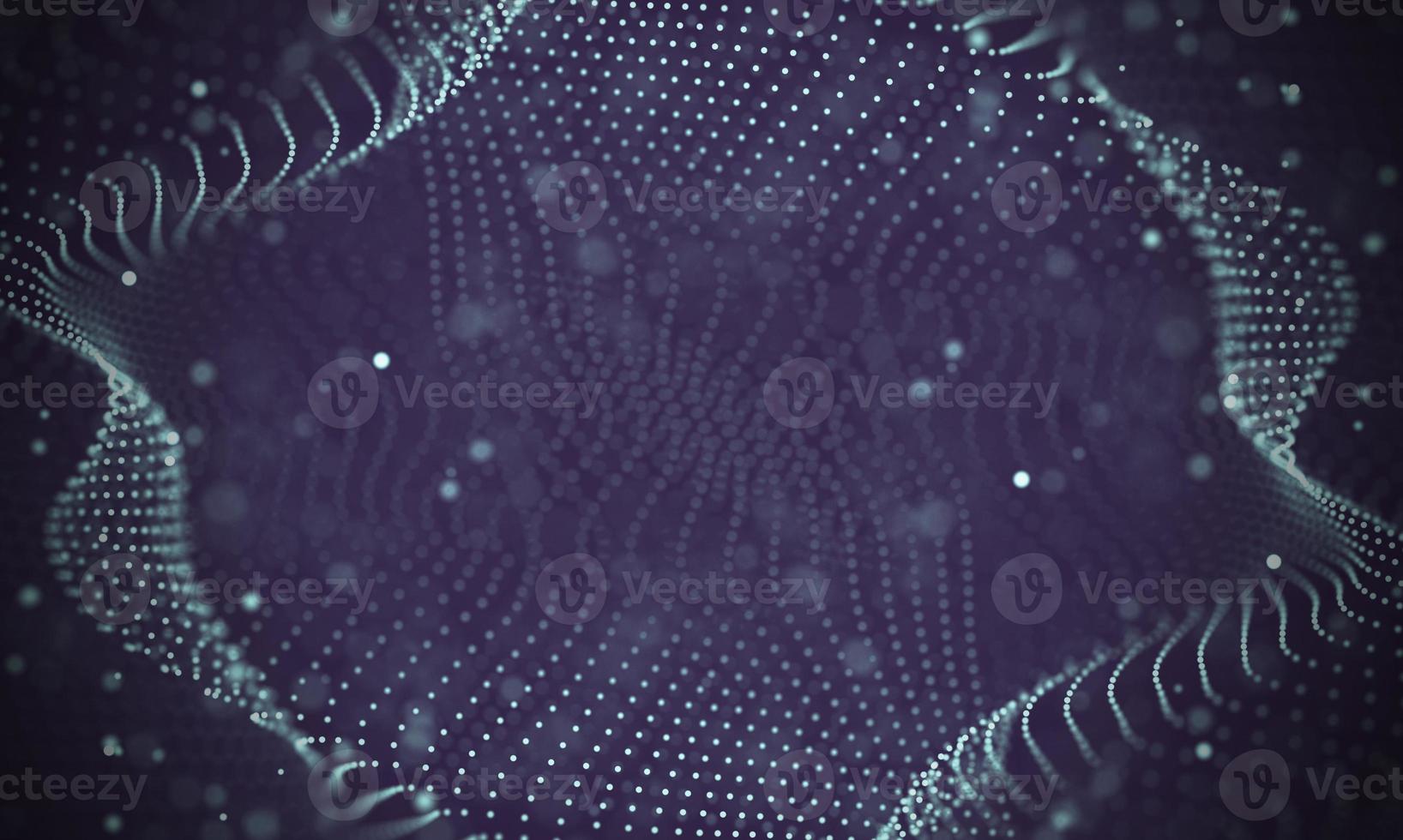 Data technology abstract futuristic illustration . Low poly shape with connecting dots and lines on dark background. 3D rendering . Big data visualization . photo