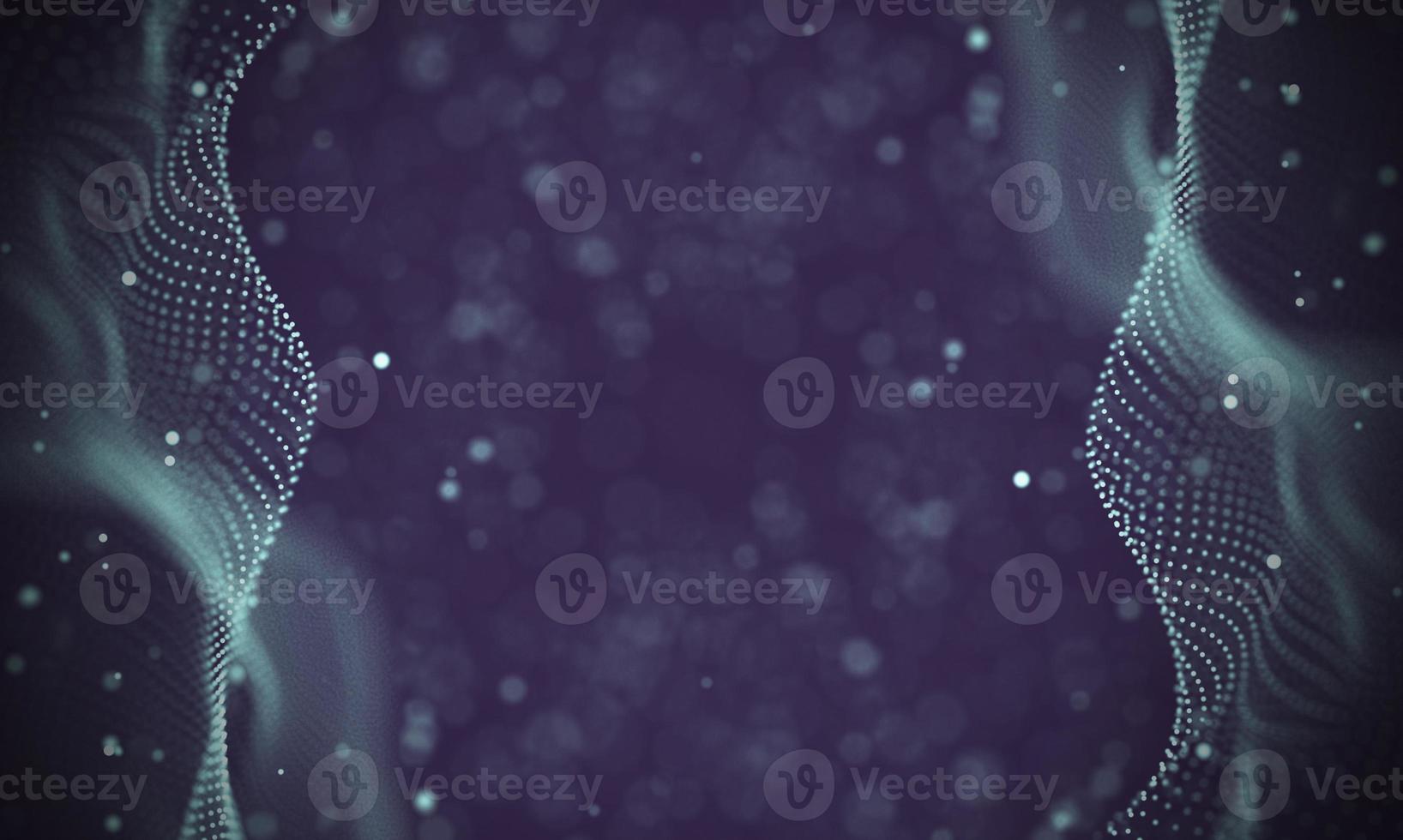 Data technology abstract futuristic illustration . Low poly shape with connecting dots and lines on dark background. 3D rendering . Big data visualization . photo