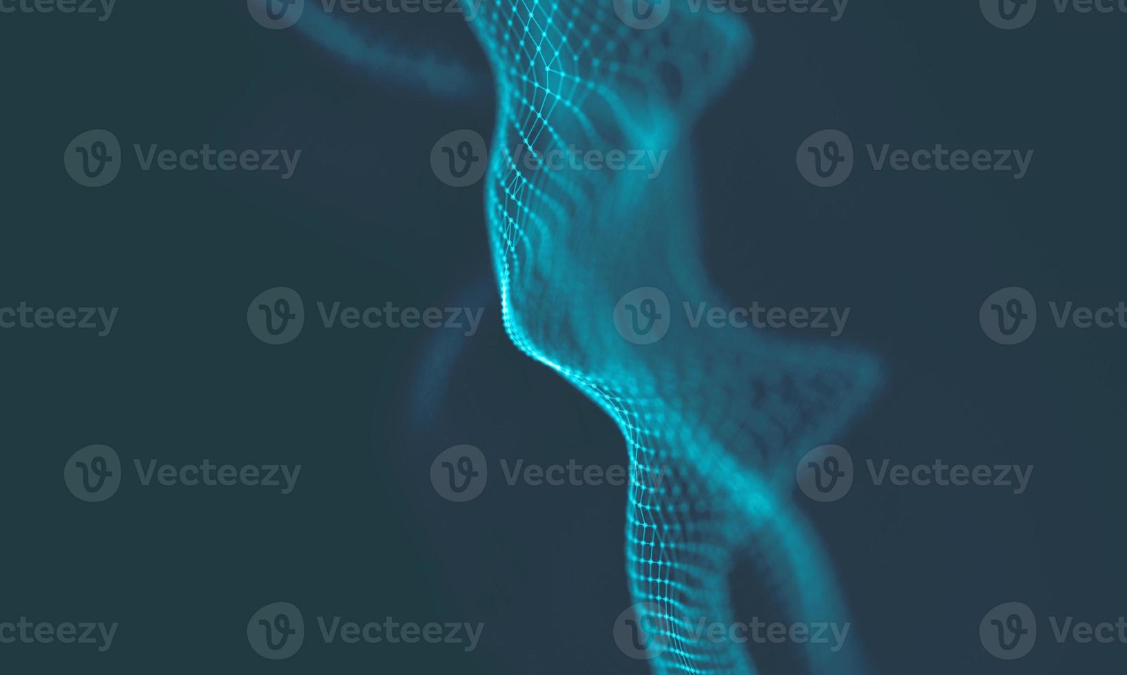Abstract Music background. Big Data Particle Flow Visualisation. Science infographic futuristic illustration. Sound wave. Sound visualization photo