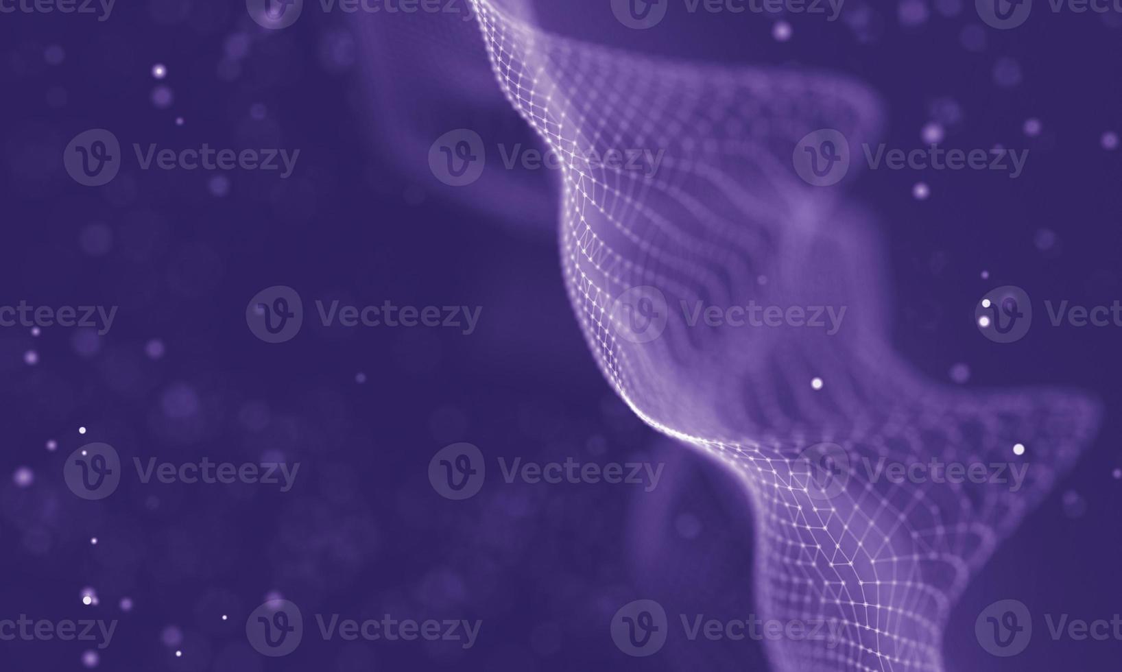 Data technology abstract futuristic illustration . Low poly shape with connecting dots and lines on dark background. 3D rendering . Big data visualization . photo