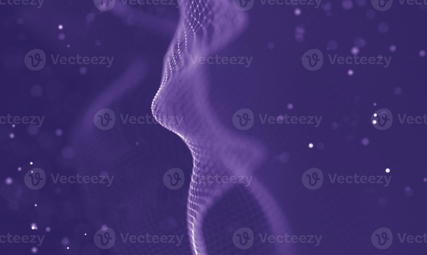 Data technology abstract futuristic illustration . Low poly shape with connecting dots and lines on dark background. 3D rendering . Big data visualization . photo