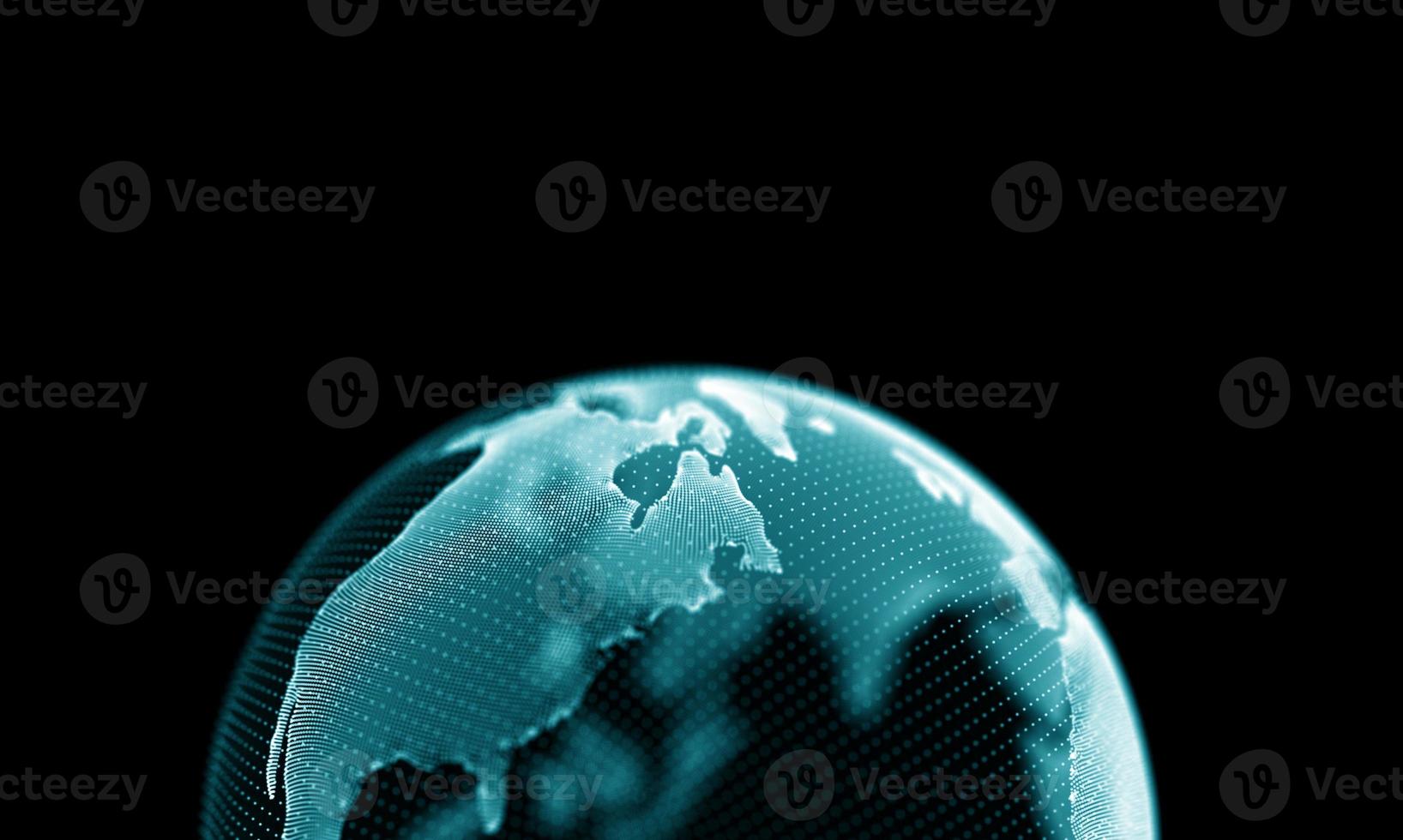 Digital globe 3d. Global world internet technology. photo