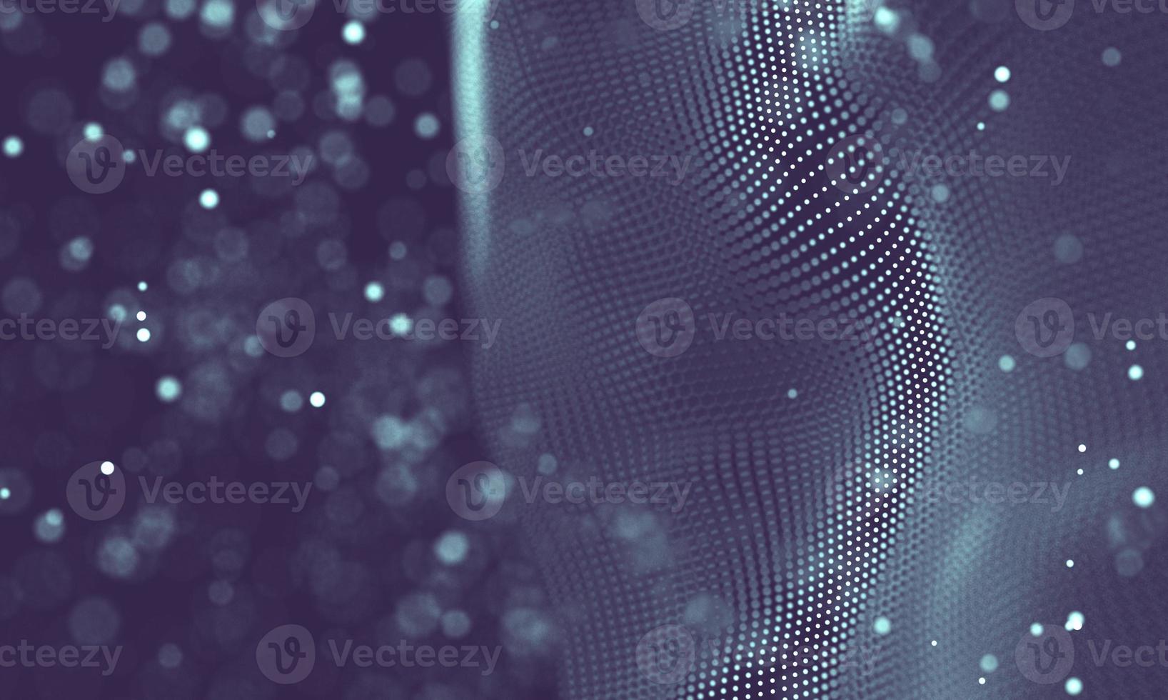 Data technology abstract futuristic illustration . Low poly shape with connecting dots and lines on dark background. 3D rendering . Big data visualization . photo
