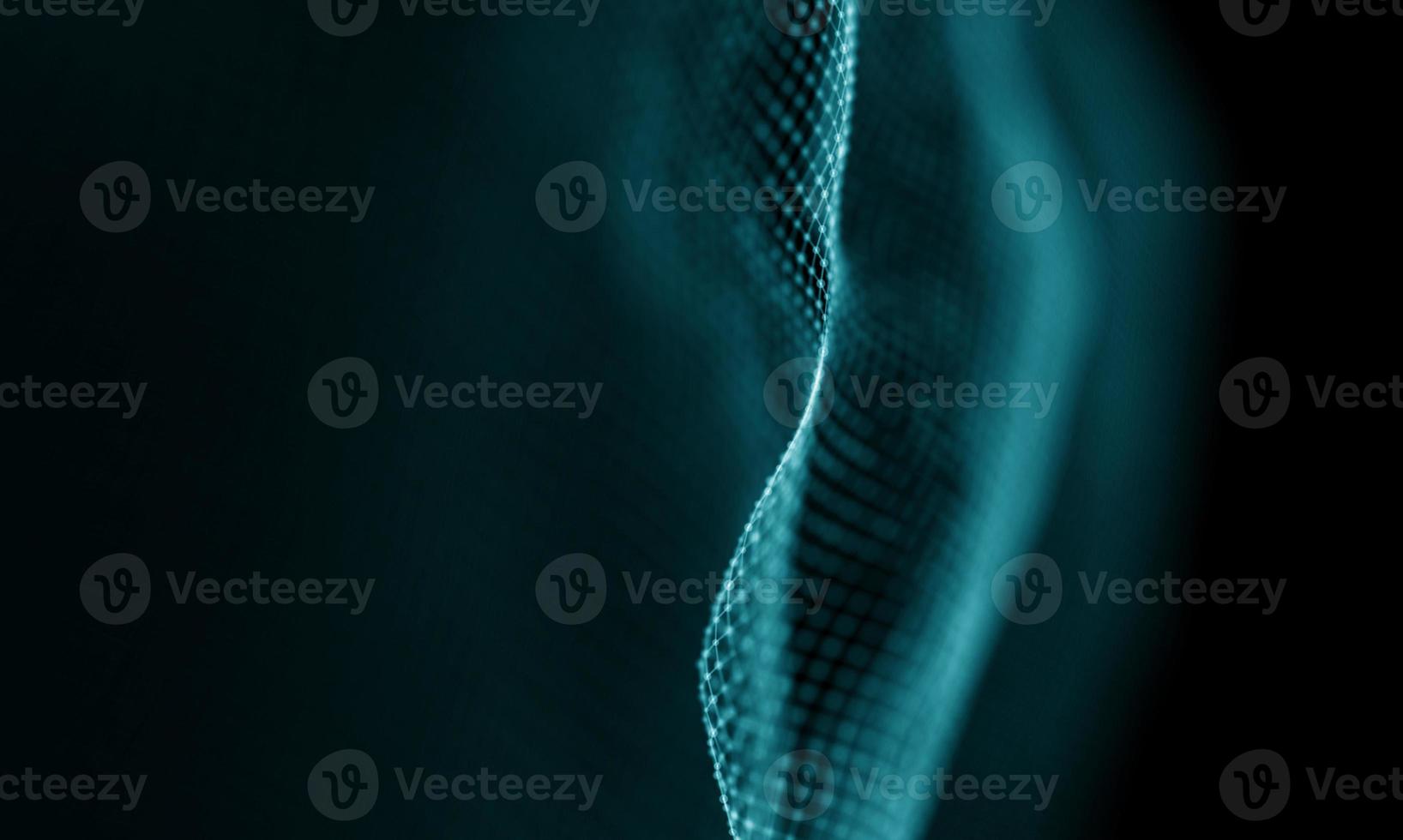 Digital data technology wave. Particle sound wave concept. Big data and data science wave background. photo