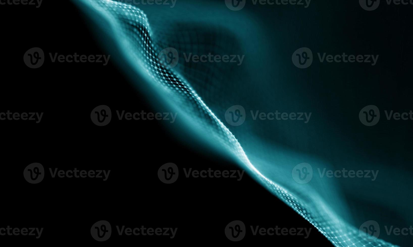 Digital data technology wave. Particle sound wave concept. Big data and data science wave background. photo