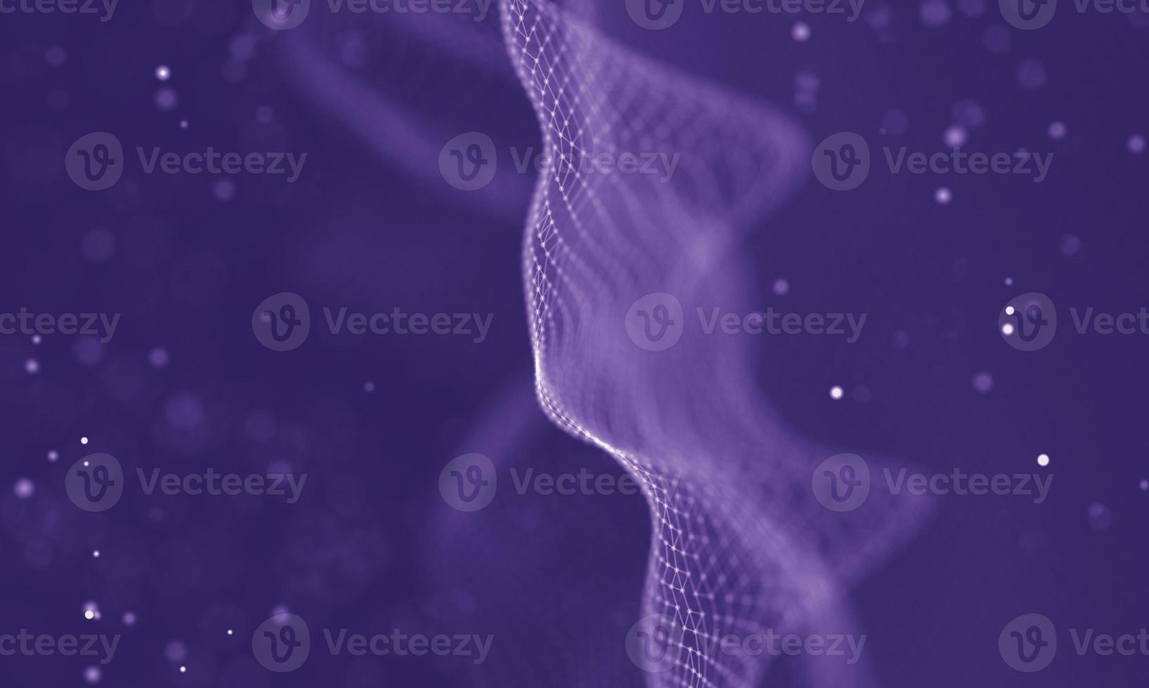 Data technology abstract futuristic illustration . Low poly shape with connecting dots and lines on dark background. 3D rendering . Big data visualization . photo