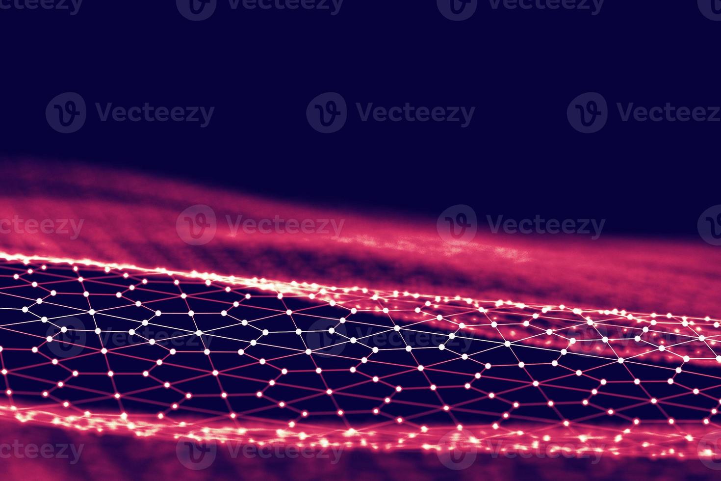 Network technology background. Futuristic tech blue background. Low poly 3d wire. Ai artificial intelligence. Scy fi space illustration photo