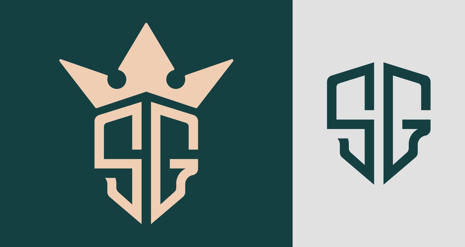 Creative Initial Letters SG Logo Designs. vector