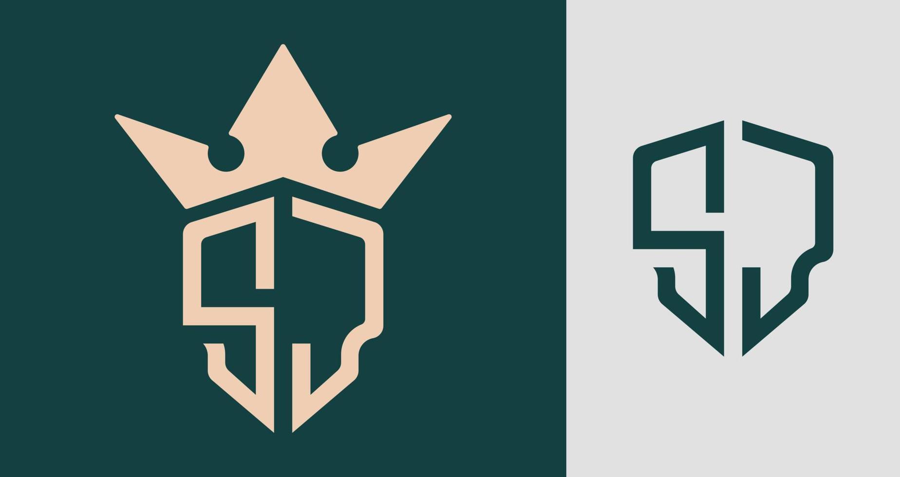 Creative Initial Letters SJ Logo Designs. vector