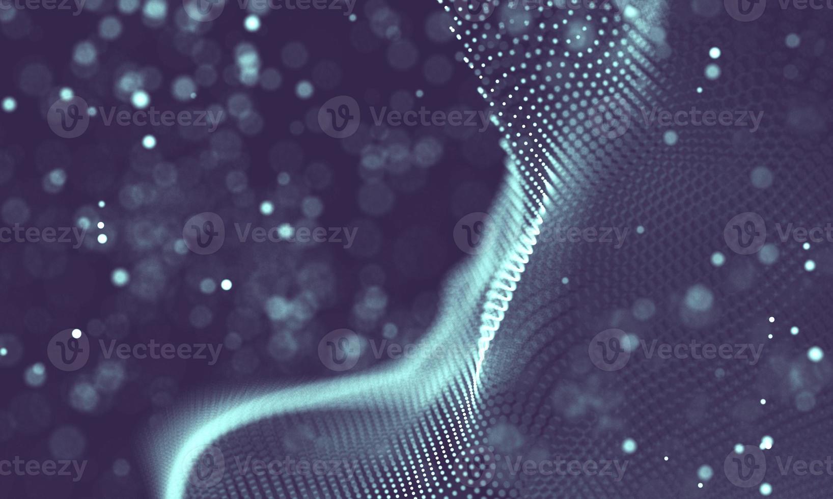 Data technology abstract futuristic illustration . Low poly shape with connecting dots and lines on dark background. 3D rendering . Big data visualization . photo