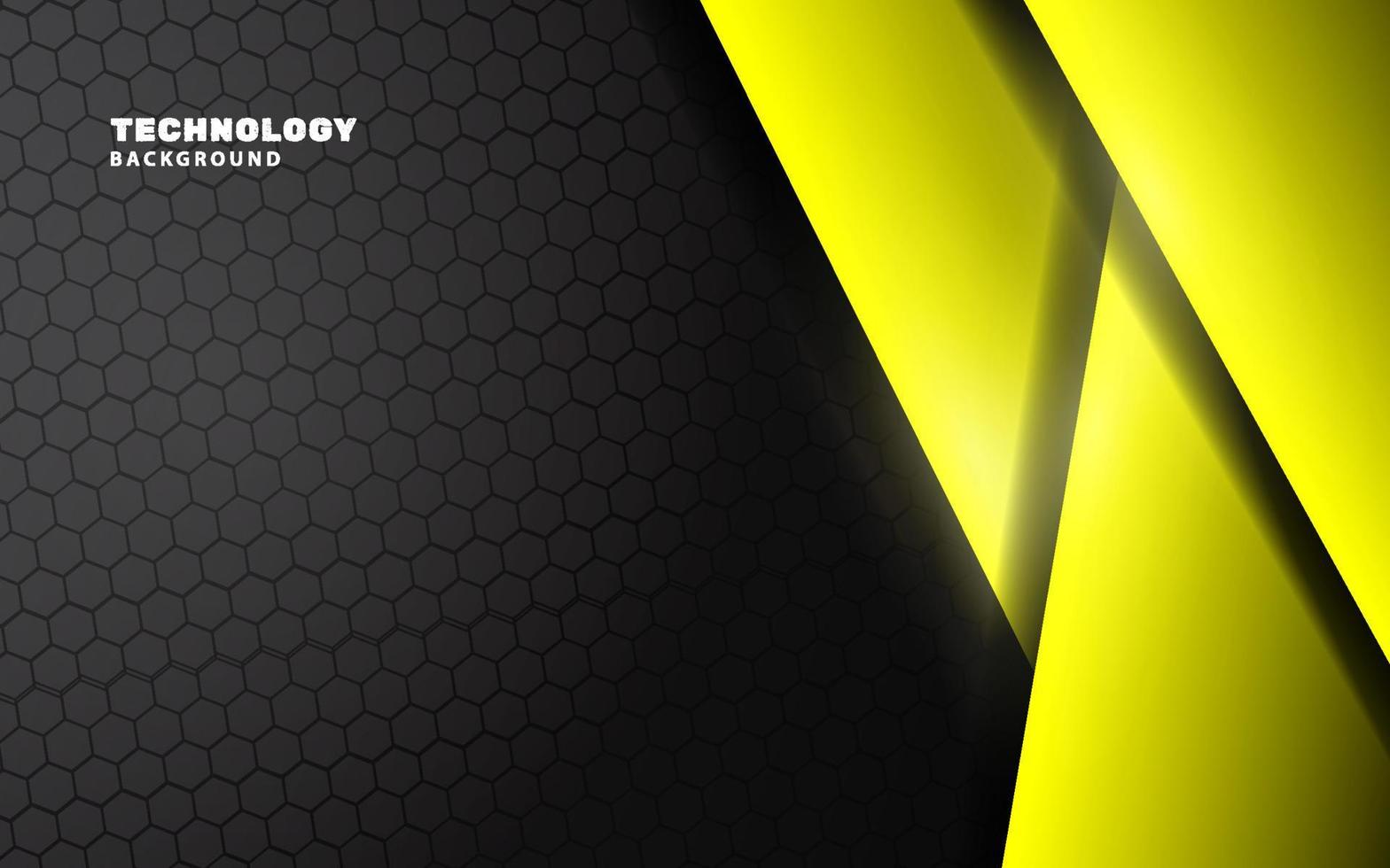 Modern futurisitic black and yellow color background vector