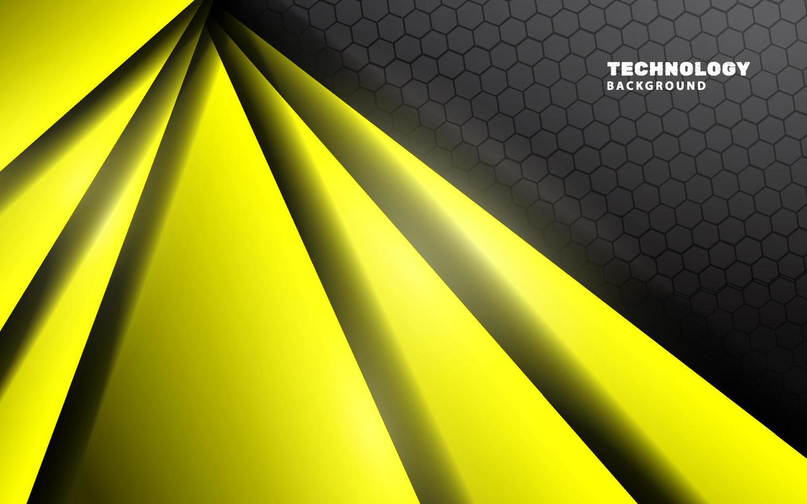 Modern futurisitic black and yellow color background vector