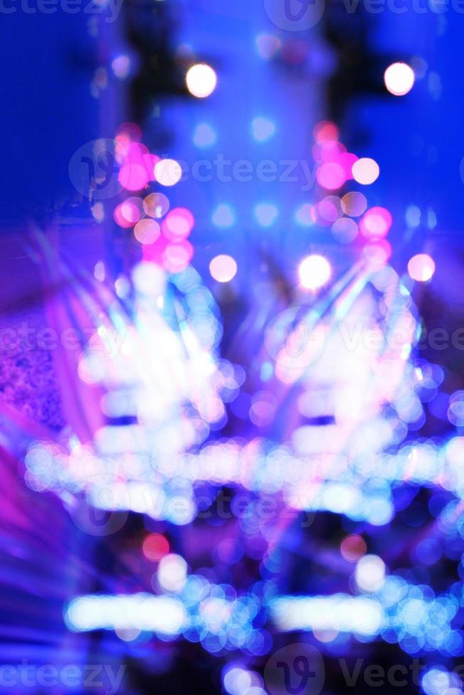 Defocus blurred bokeh abstract background. Blue, pink, white bokeh abstract background. photo