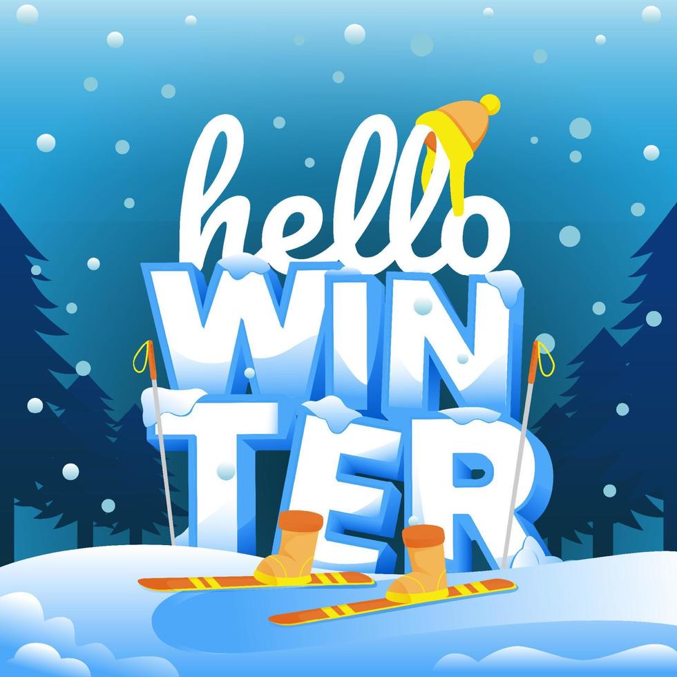 Hello Winter Illustration vector
