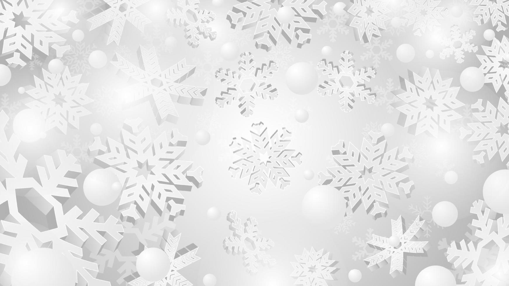 White Winter Snowflakes Background vector