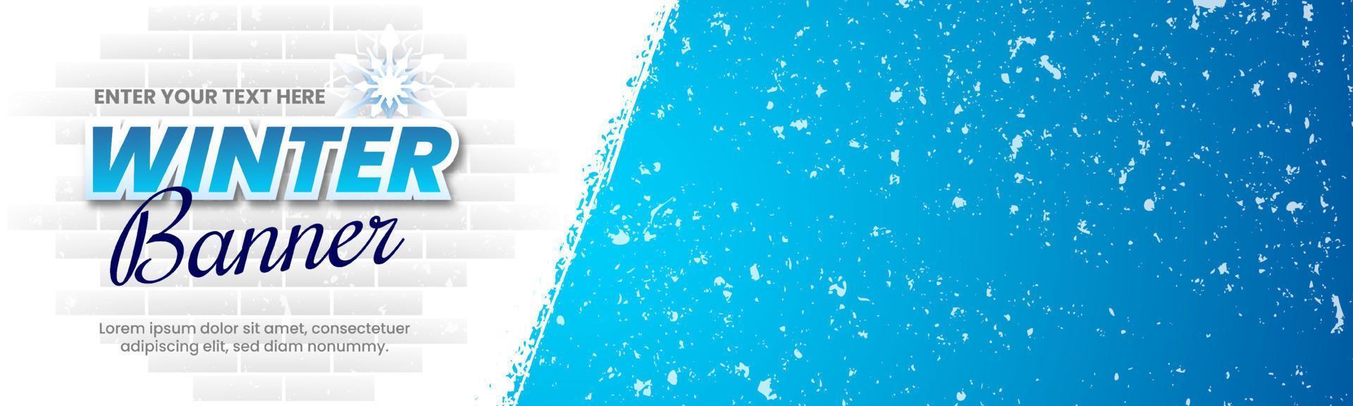Winter Banner with Text Space and Grunge Snow vector