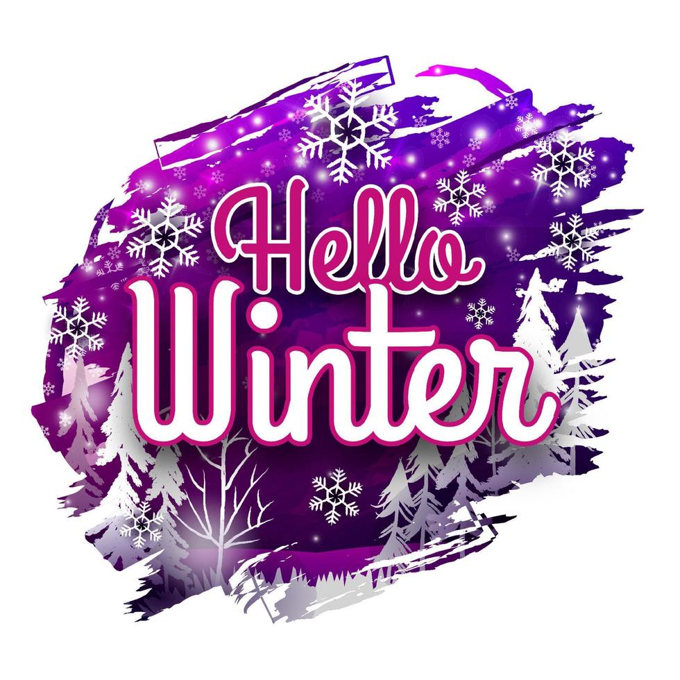 Hand Drawn Hello Winter Illustration vector