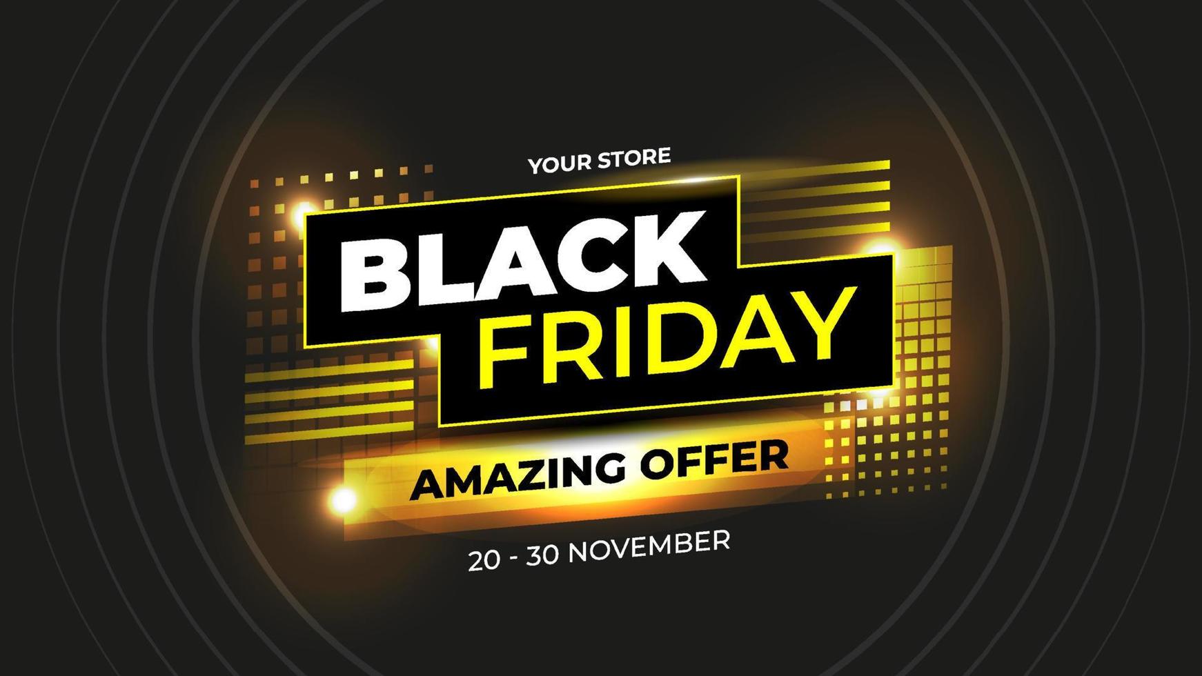 Black Friday Amazing Offer with Yellow Abstract Concept vector