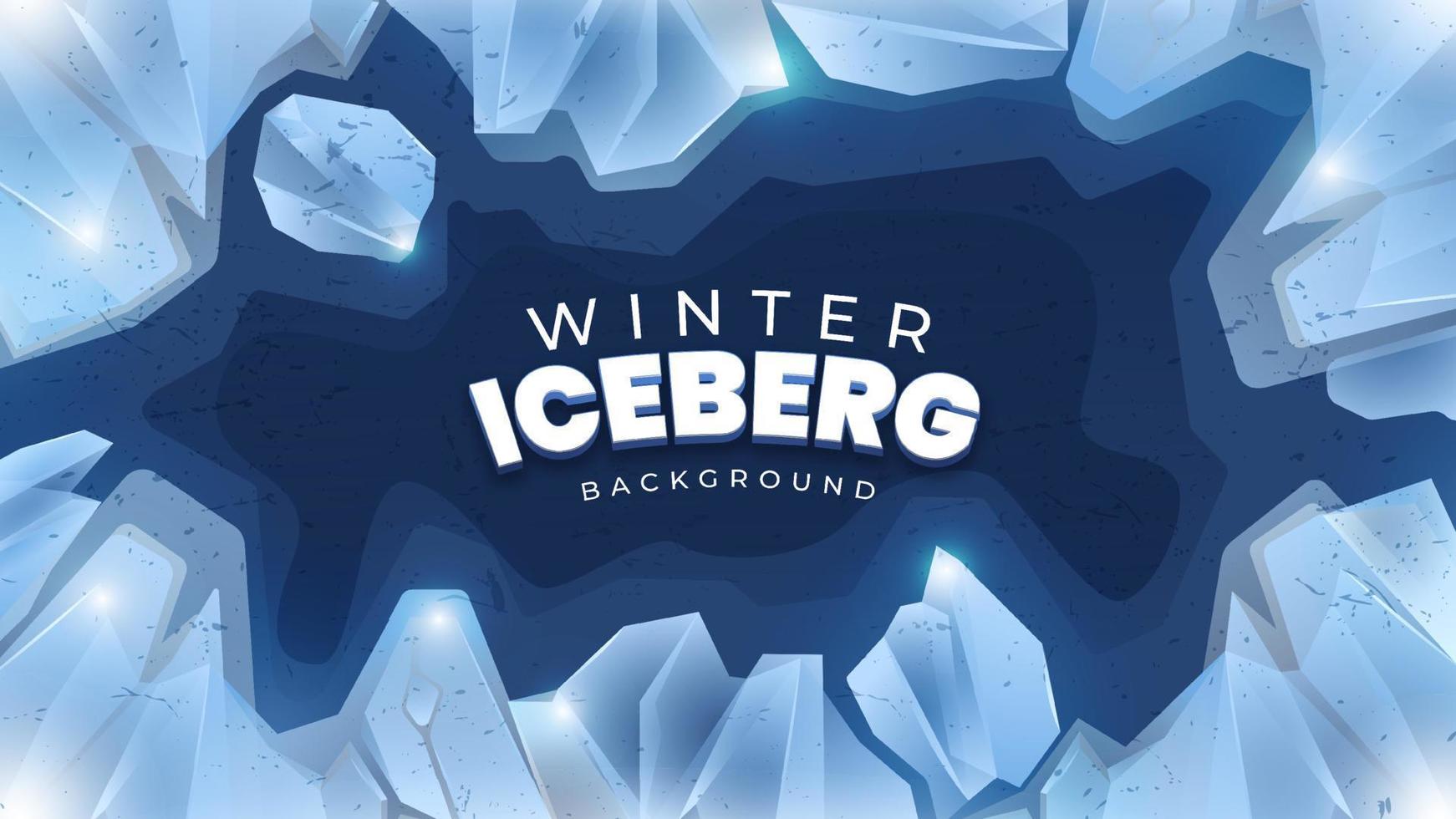 fondo realista de iceberg de invierno vector