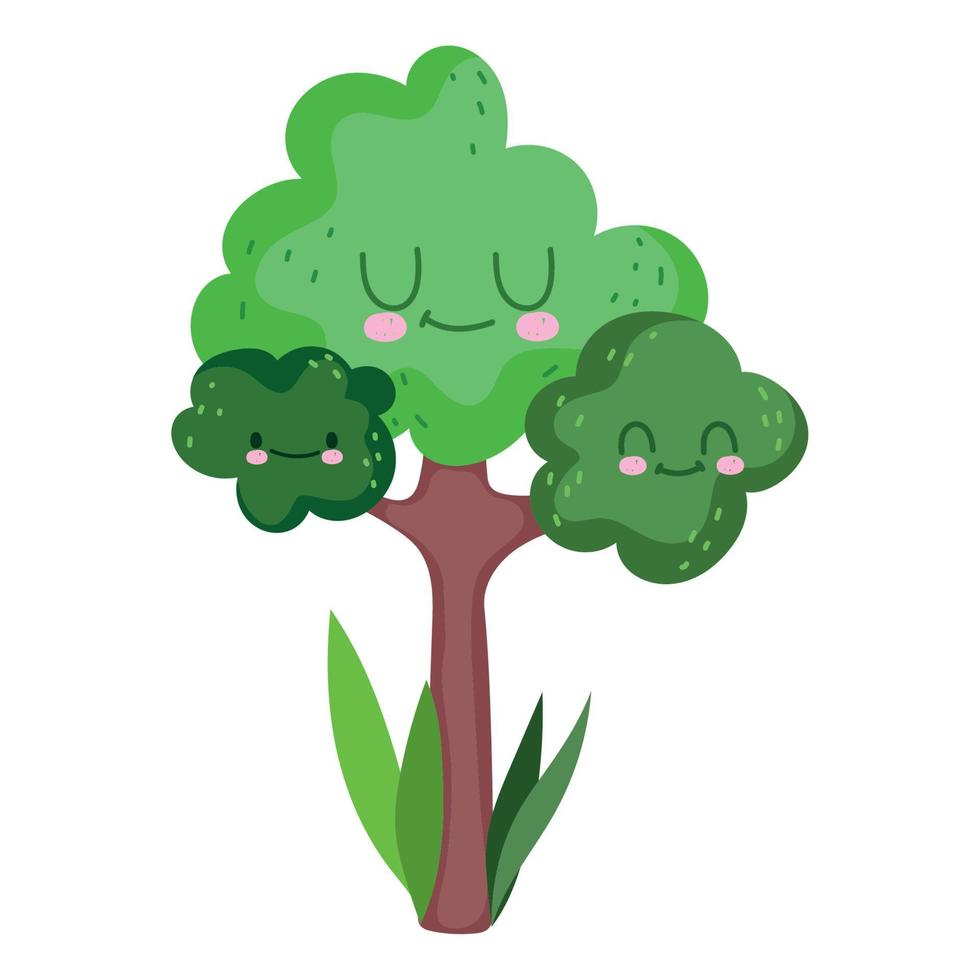 tree cartoon greenery ecological nature foliage vector