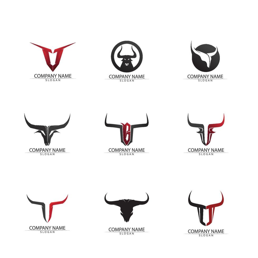 Bull horn logo and symbol template icons app vector