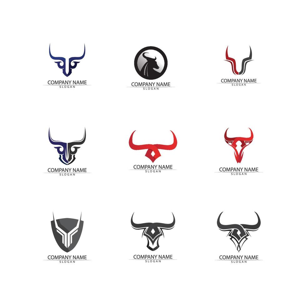 Bull horn logo and symbol template icons app vector