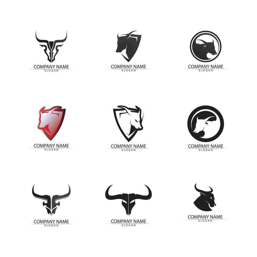 Bull horn logo and symbol template icons app vector