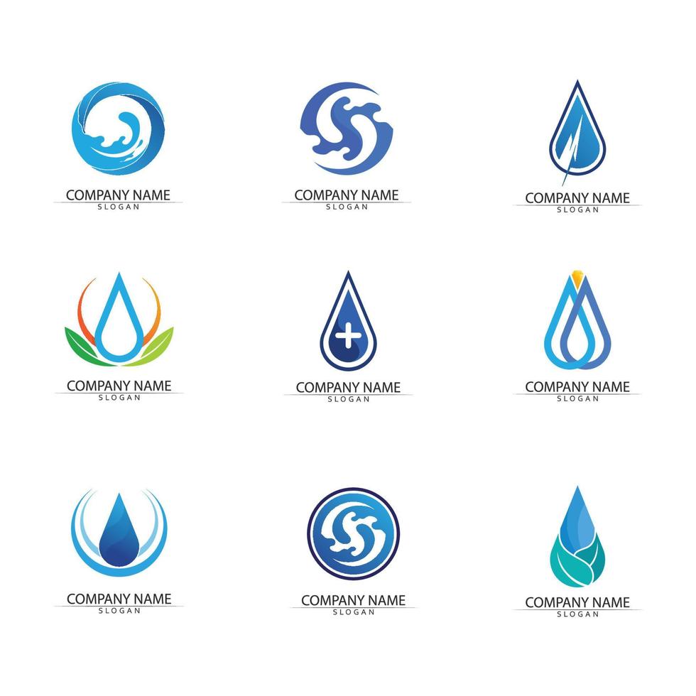 Isolated round shape logo. Blue color logotype. Flowing water image. Sea, ocean, river surface. vector