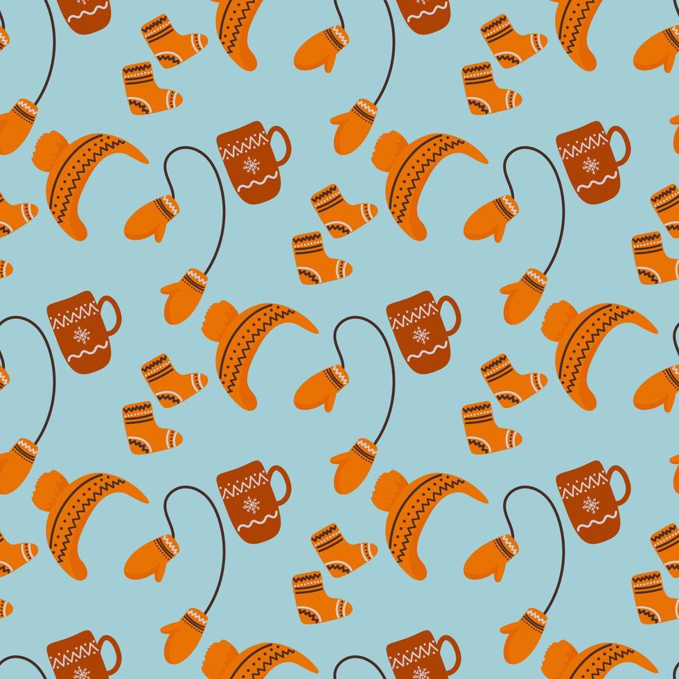 pattern with warm clothes vector