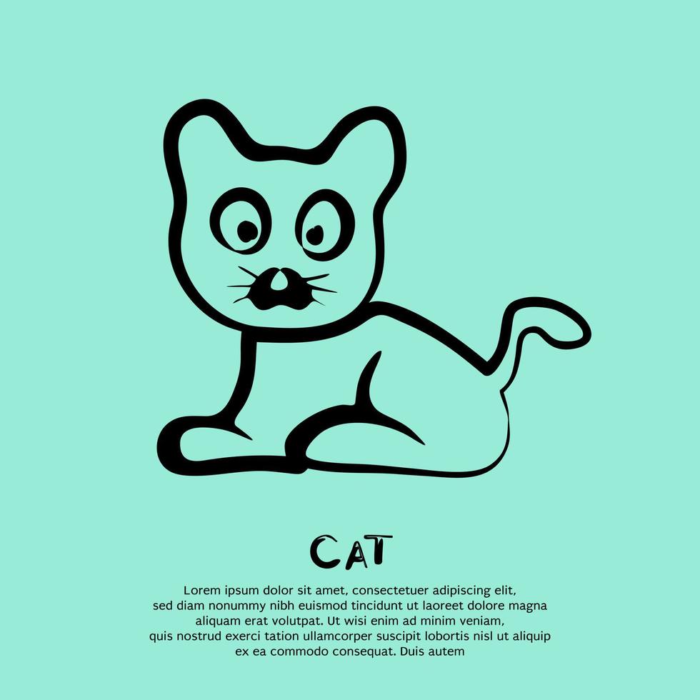 Abstract line drawing of a cat. Vector illustration 13643234 Vector Art