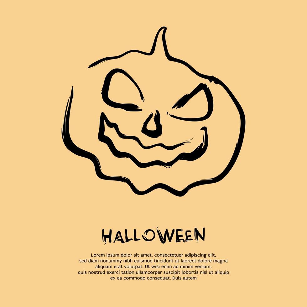 calabaza de halloween minimalista dibujada a mano. ilustración vectorial vector