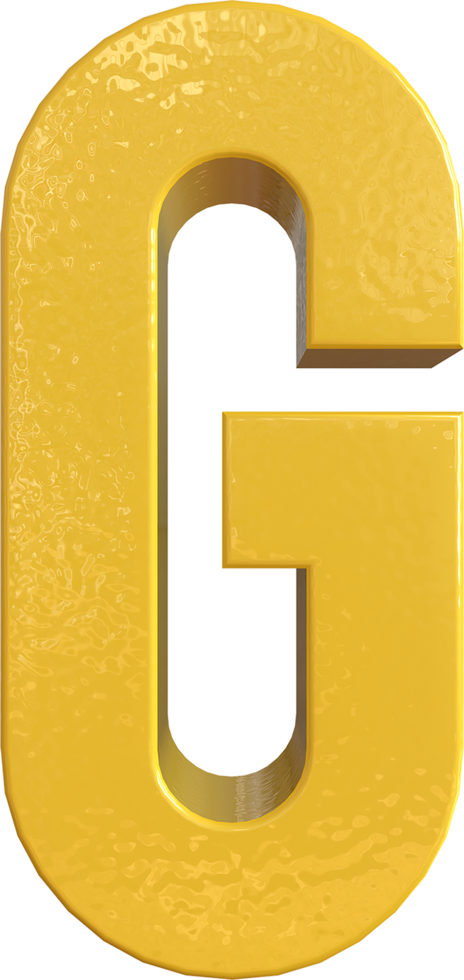 Alphabet Letter G 3D Render Character png