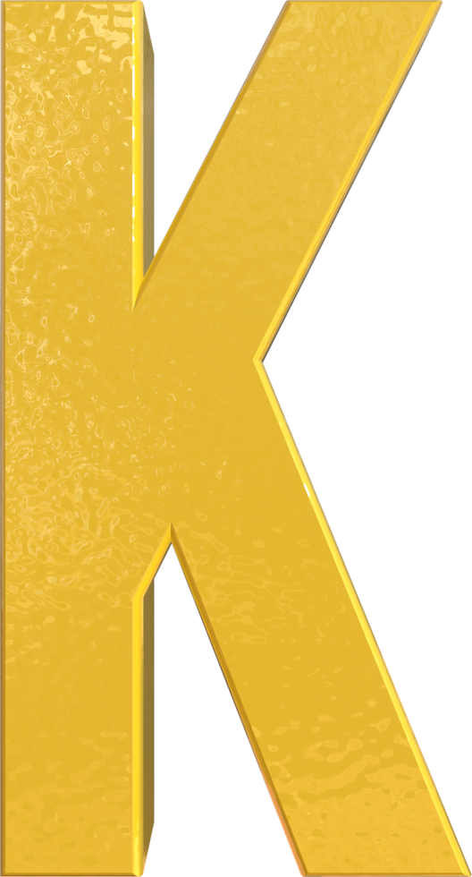 Alphabet Letter K 3D Render Character. png