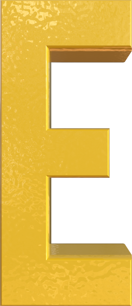 Alphabet Letter E 3D Render Character png