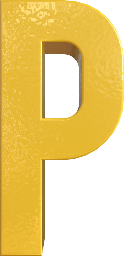 lettre de l'alphabet p caractère de rendu 3d png