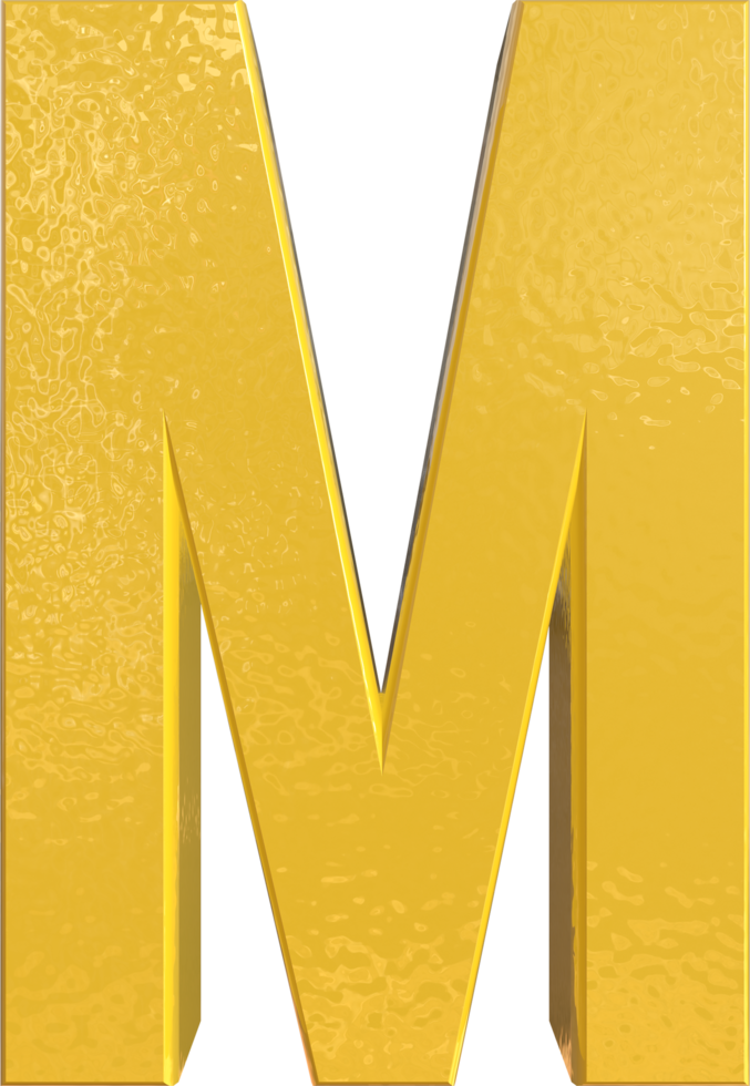 Alphabet Letter M 3D Render Character png