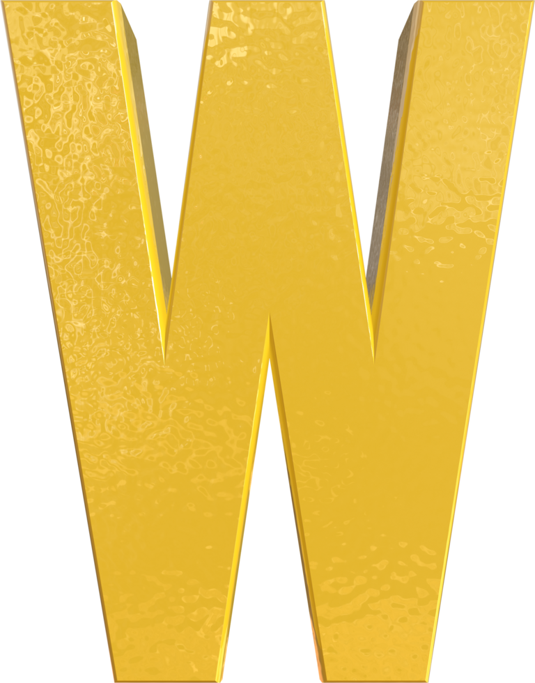 Alphabet Letter W 3D Render Character. png
