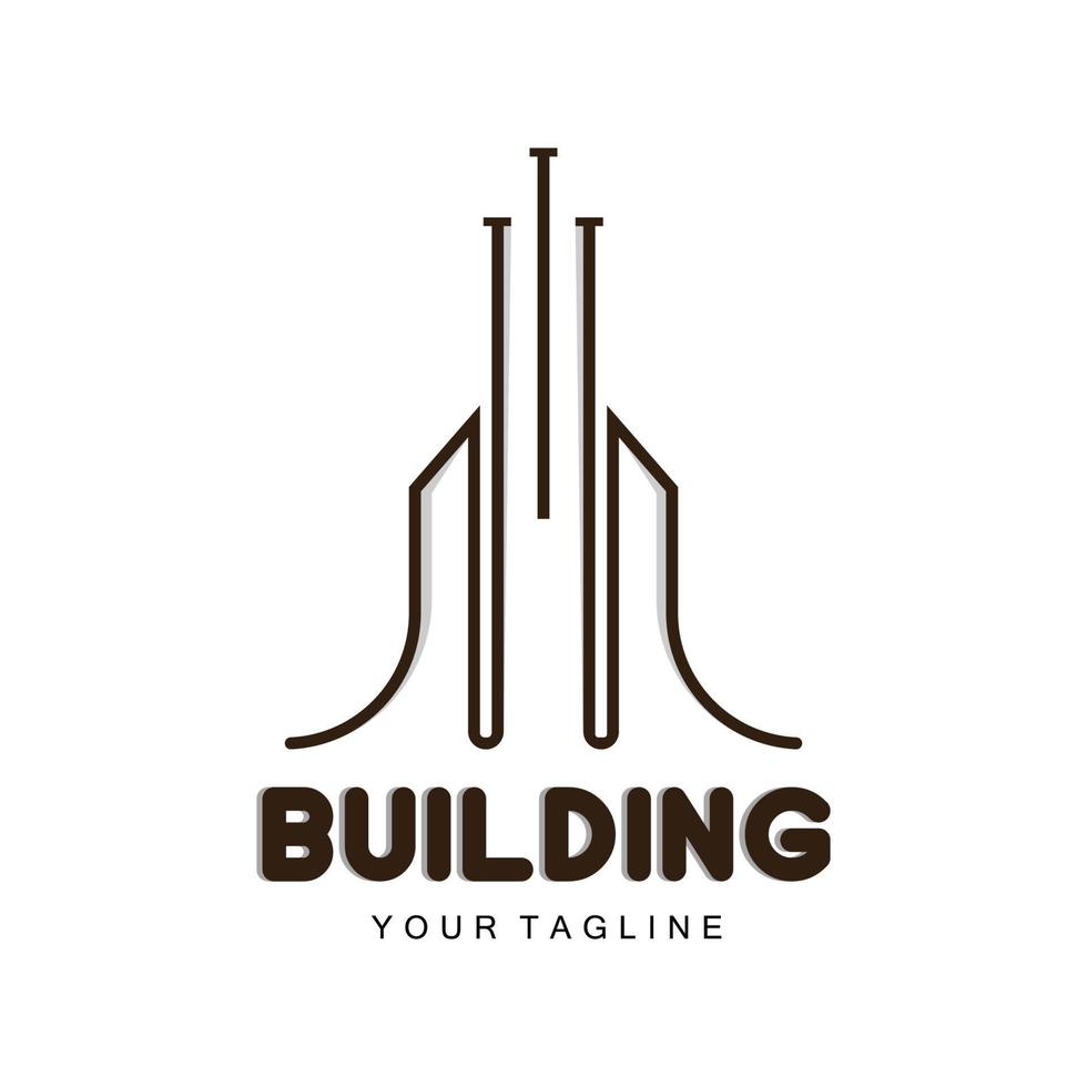 logotipo de diseño de viviendas, logotipo de construcción, propiedad e icono de la empresa constructora vector