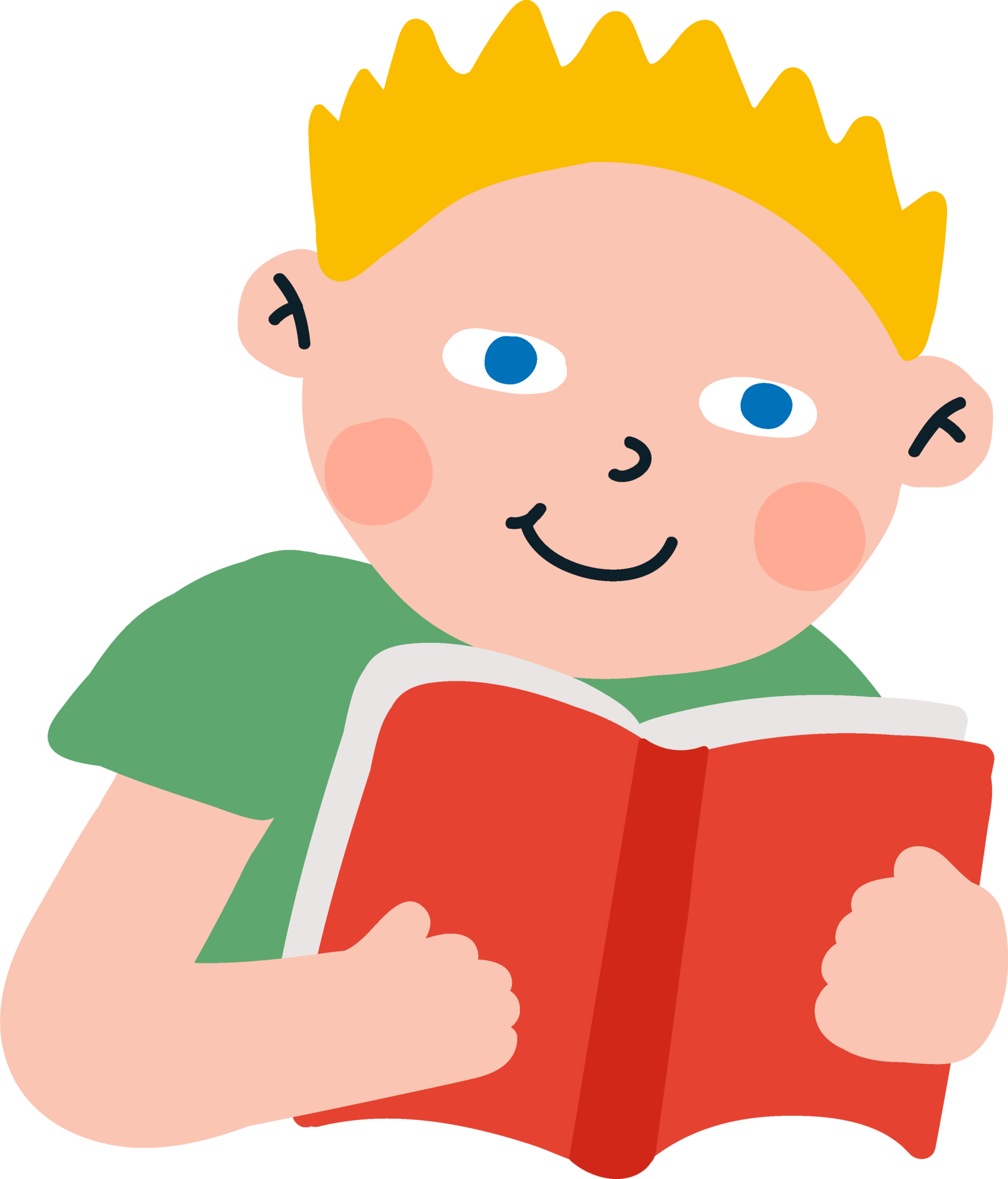 blonde hair boy blue eyes reading book 13643336 PNG