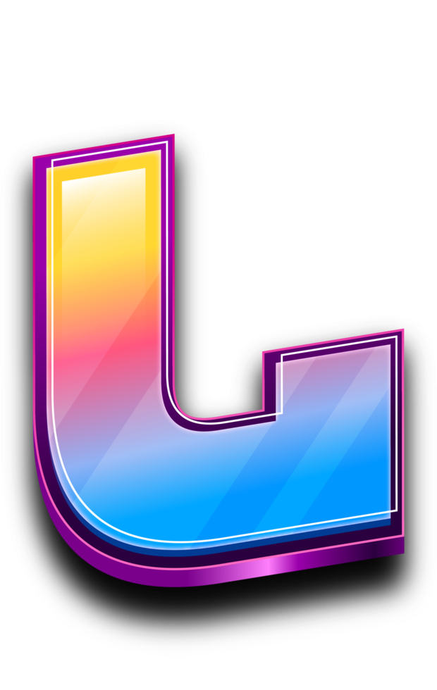 Colorfull  Modern Letter in 3D Style Text Effect png