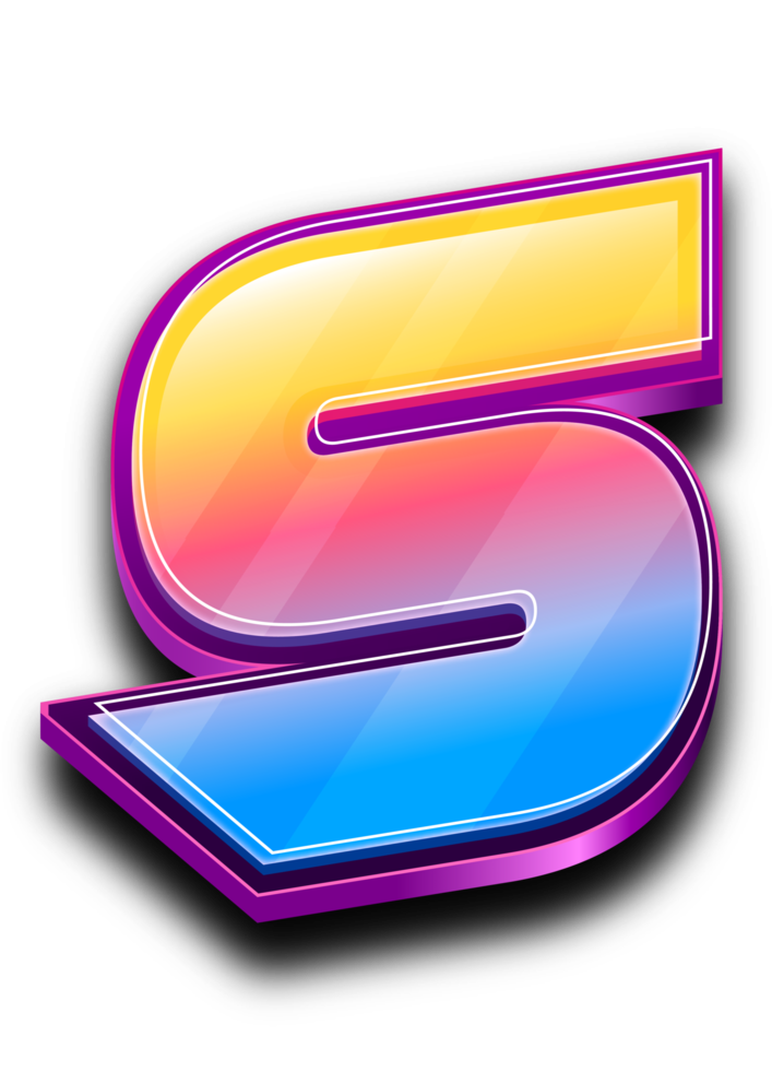 Colorfull  Modern Letter in 3D Style Text Effect png
