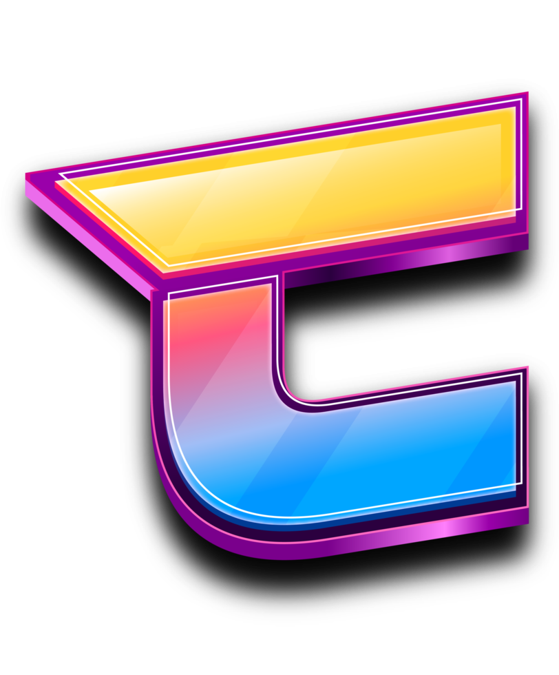 Colorfull  Modern Letter in 3D Style Text Effect png